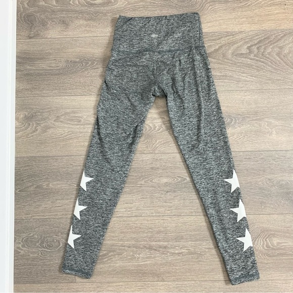 Strut This Revolve Star Print Leggings Full Length Grey Marle High Rise - Picture 13 of 16